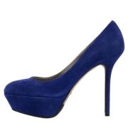 Pre-owned Suede heels Sergio Rossi Pre-owned , Blue , Dames