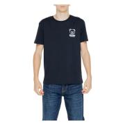 Zwart Bedrukt Ronde Hals T-shirt Mannen Moschino , Black , Heren