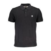 Geborduurd Katoenen Poloshirt Timberland , Black , Heren