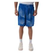 Viscose Bermuda Shorts met elastische taille Armani Exchange , Blue , ...