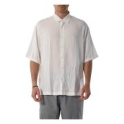 Viscose Shirt met Voorknoopsluiting Armani Exchange , White , Heren