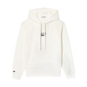 Witte Trendy Sweatshirt met Iconische Print Lacoste , White , Dames