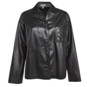 Pre-owned Leather tops Loewe Pre-owned , Black , Dames