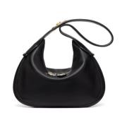 Zwarte leren hobo tas met gouden hardware Valentino Garavani , Black ,...