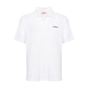 Wit Terry-Cloth Effect Polo T-shirt MC2 Saint Barth , White , Heren