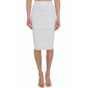 Witte Jacquard Gebreide Lange Rok Elisabetta Franchi , White , Dames