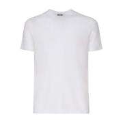 Witte Katoenen T-shirt Korte Mouwen Zanone , White , Heren