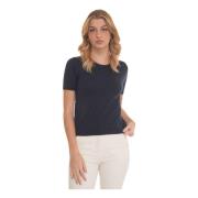 Zijde Katoen Pullover Max Mara Weekend , Blue , Dames