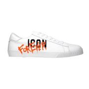 Icon Leren Sneakers Mannen Italië Dsquared2 , White , Heren