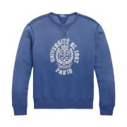 Blauwe Crest Motif Sweater Ralph Lauren , Blue , Heren