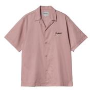 Roze Delray Bowling Kraag Shirt Carhartt Wip , Pink , Heren