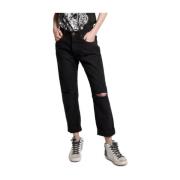 Zwarte Regular Fit Denim Jeans One Teaspoon , Black , Dames