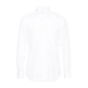 Witte Katoenen Overhemd Spreidkraag Finamore , White , Heren