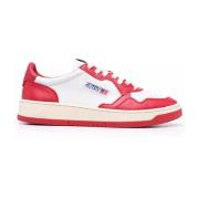 Witte Leren Lage Sneakers Autry , Red , Heren