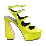 Gele platform sandalen met meerdere bandjes Sergio Rossi , Yellow , Da...