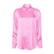 Flamingo Pink Satijnen Overhemd Chiara Ferragni Collection , Pink , Da...