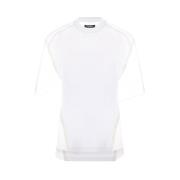 Witte T-shirt met Chiffon Inzetstukken Undercover , White , Dames