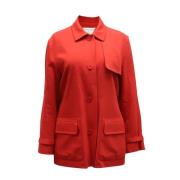 Pre-owned Wool outerwear Yves Saint Laurent Vintage , Red , Dames