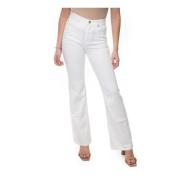 Hoge Taille Flared Denim Jeans Max Mara Weekend , White , Dames