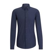 Slim Fit Polyamide Elastaan Shirt Hugo Boss , Blue , Heren