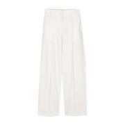 Witte Katoenen Broek Plooien Officine Générale , White , Dames