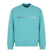 Heren Sweatshirt met Logo Print Emporio Armani , Green , Heren