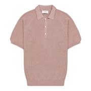 Katoenen Mesh Polo met knoopsluiting Laneus , Pink , Heren