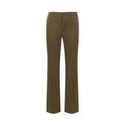 Katoenen Twill Broek met Rechte Pijp Saint Laurent , Brown , Dames