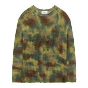Tie Dye Camo Print Sweater Laneus , Green , Heren