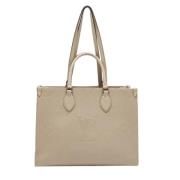 Pre-owned Leather totes Louis Vuitton Vintage , Beige , Dames