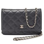 Pre-owned Leather chanel-bags Chanel Vintage , Black , Dames