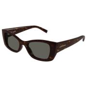 Classic Sunglasses in Dark Havana/Grey Saint Laurent , Brown , Dames