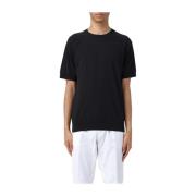 Luxe Zwarte T-shirt in Premium Garen Paolo Pecora , Black , Heren