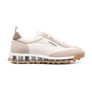 Bruine Leren Sneakers Thom Browne , Multicolor , Heren