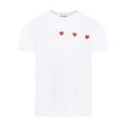 Wit Katoenen T-Shirt Comme des Garçons Play , White , Heren