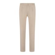 Beige Katoenen Jogger-Stijl Broek Kiton , Beige , Heren