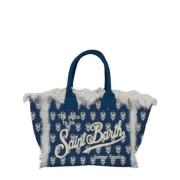 Stijlvolle Vanity Katoenen Tote Tas MC2 Saint Barth , Blue , Dames