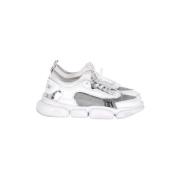 Pre-owned Leather sneakers Moncler Pre-owned , White , Dames