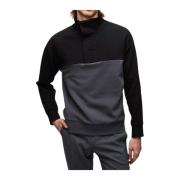 Heren Sweatshirt met Contrast Inzet Calvin Klein , Black , Heren