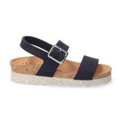 Brede Ergonomische Sandalen met Gesp Sluiting Mephisto , Blue , Dames