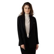 Zwarte Blazer met Diamant Detail Peserico , Black , Dames