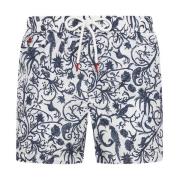 Bladpatroon Zwemboxer Shorts Kiton , Multicolor , Heren