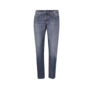 Slim Fit Blauwe Denim Jeans Dondup , Blue , Heren