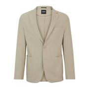 Lichte Beige Linnen Blazer Boss , Beige , Heren