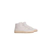 Hoge Sneaker met Geperforeerde Details Closed , White , Dames