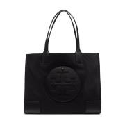 Zwarte Nylon Tas met Logo Patch Tory Burch , Black , Dames