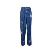 Hoge taille losse pasvorm jeans, Made in Italy Don The Fuller , Blue ,...