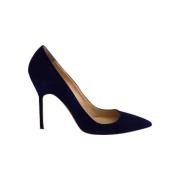 Pre-owned Suede heels Manolo Blahnik Pre-owned , Blue , Dames