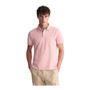 Contrast Piqué Polo Shirt Gant , Pink , Heren