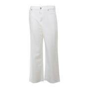 Witte Wide Leg Cropped Jeans Roy Roger's , White , Dames